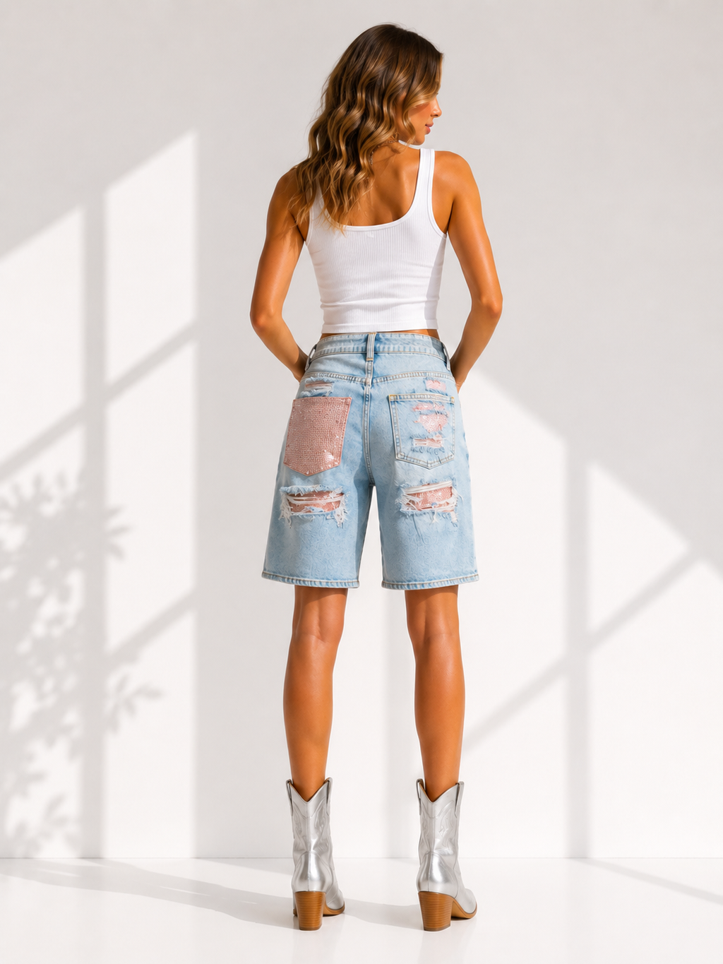 BERMUDA LAULIA MET STRASS STEENTJES