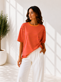 STREPEN T-SHIRT ORANJE/ROZE